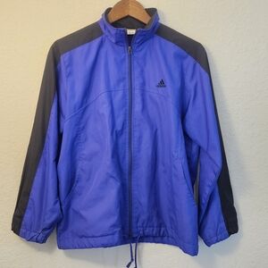 Adidas Vintage Windbreaker Track Jacket Womens Medium Purple Black
